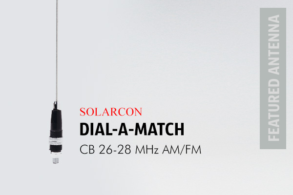Solarcon Dial a Match CB Radio Antenna is a short aerial for general use with a turnable coil. Simply twist the rings for the lowest SWR.