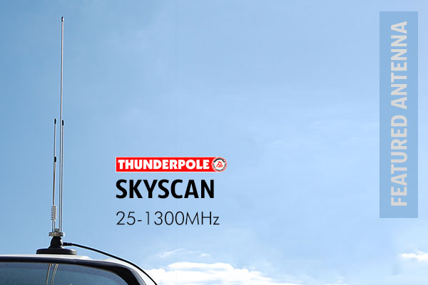 Thunderpole Skyscan Mobile Scanning Antenna is made up of several different lengths of aerial, each one designed to pick up a certain bands with a frequency range of 25-1300MHz.