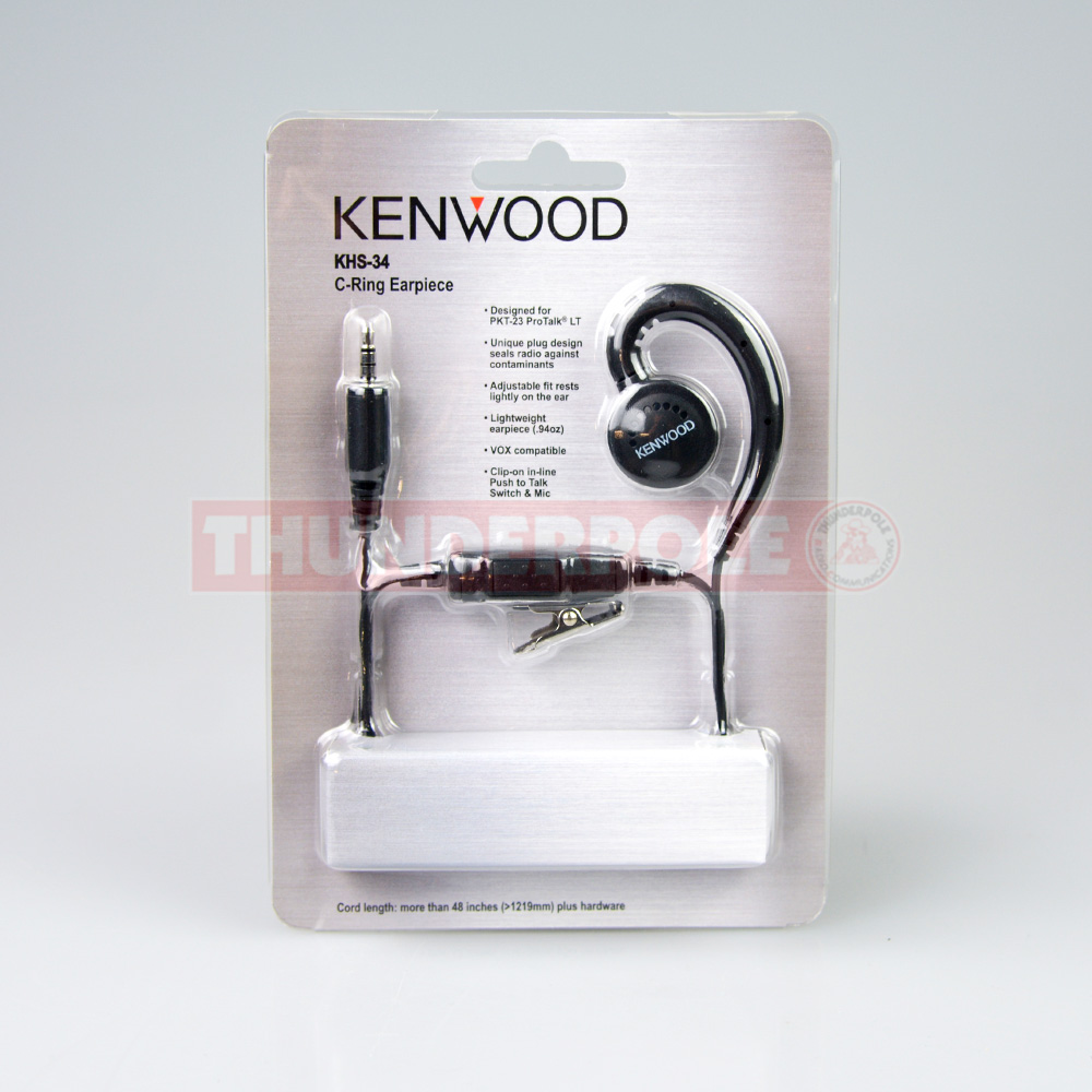 Kenwood KHS-34 G-Shape Earpiece / Microphone for 1 Pin Kenwood Radios