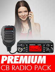 CB Radio Premium Pack, ideal for you if you want a superior CB with advanced features and a vivid multi-colour LCD screen.