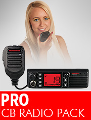 CB Radio Pro Pack, ideal if you need a robust, front speaker radio with dashboard Din Mount.
