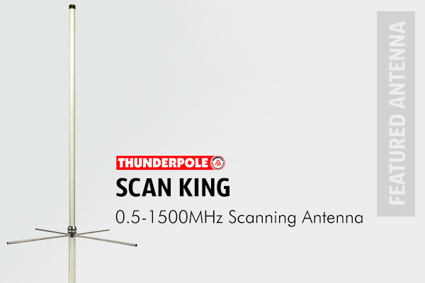 Thunderpole Scan King Scanner Aerial is a heavy duty, scanning antenna optimised is for 0.5-1500 MHz bands.