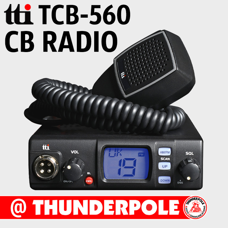 TTi TCB-560, multi-channel 12/24v CB radio with a compact design.