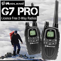 The Midland G7 PRO is a Licence Free 2-Way Radio covering the PMR446 & LPD band. It is ideal for anyone looking for a durable, powerful professional radio.