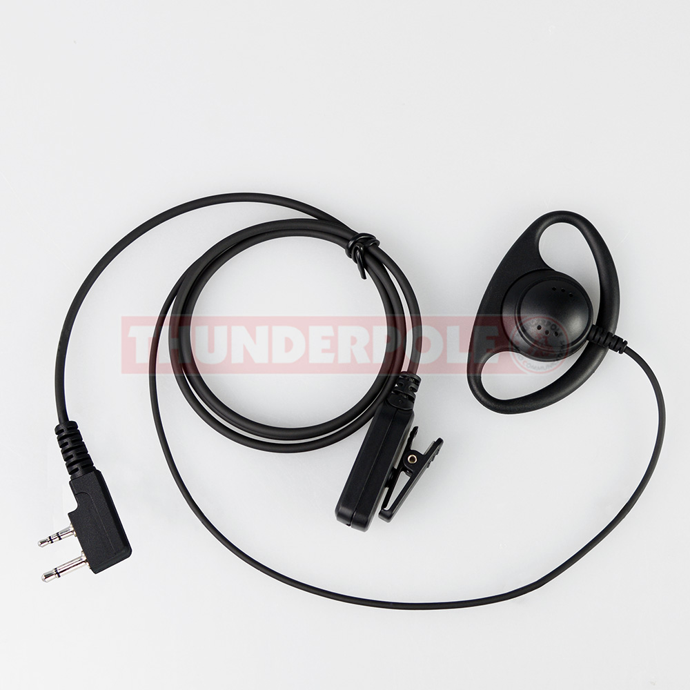 D-Shape Earpiece / Microphone for 2 Pin Icom, Midland  Radios | S2