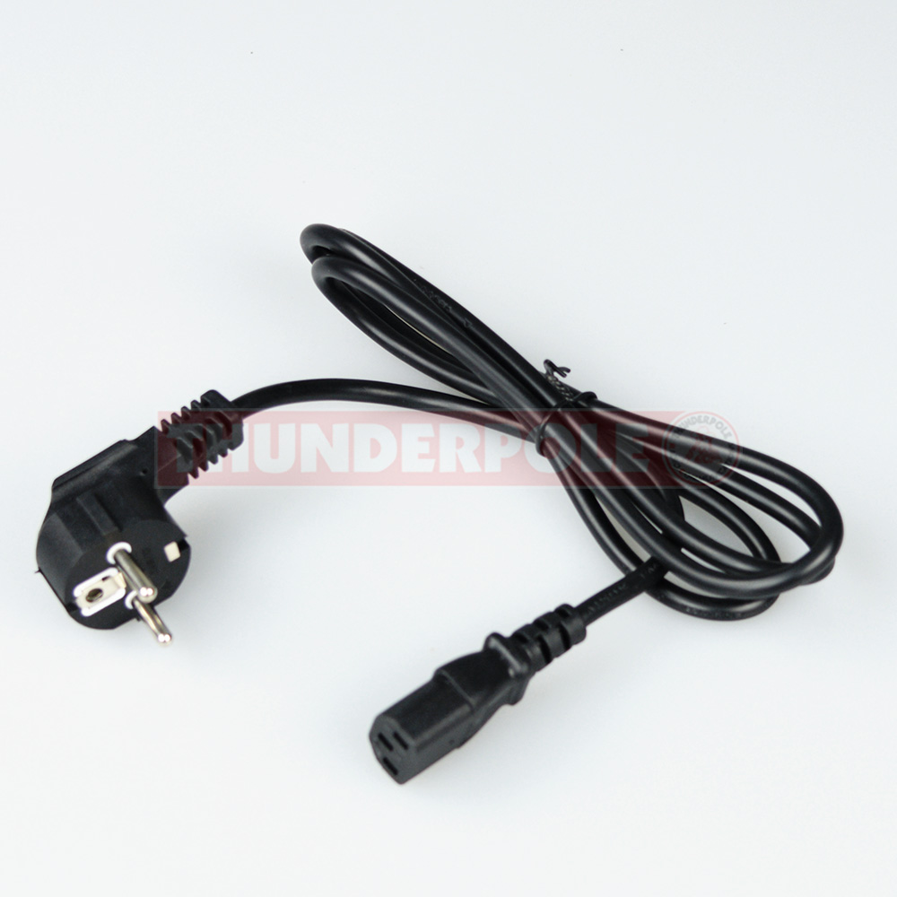 EU 2 Pin Plug Mains Power Lead | Black  | 1.5m