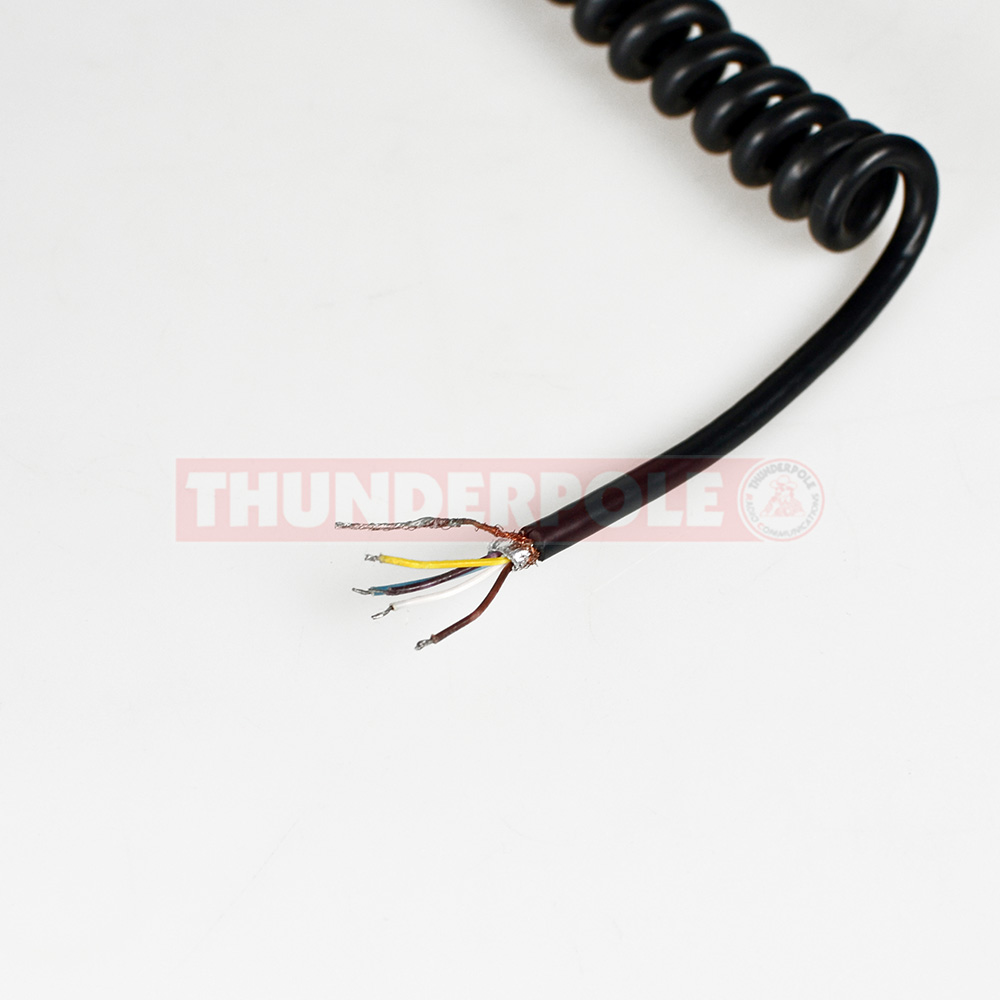 Microphone Replacement Lead for CB & Ham Radios | Curly Cable | 5 Core + Screen | 3m