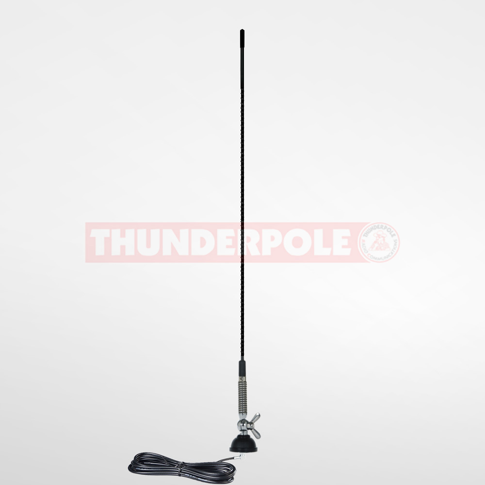 Kit Antenna CB SIRIO KIT1 – Flex-Log 3 Da 88cm, Base 3/8, Staffa Inox Inclinabile, Cavo RG58 4m – Per Cofano O Baule