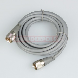 Thunderpole PL259 3.65m Patch Lead -  Premium Mini 8 Grey